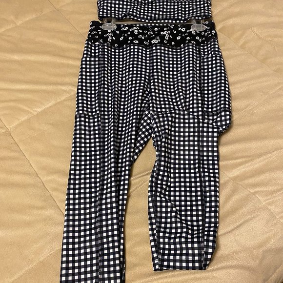 Checked Black & White Two Piece Athletic Works Top and Pants - Picture 10 of 15
